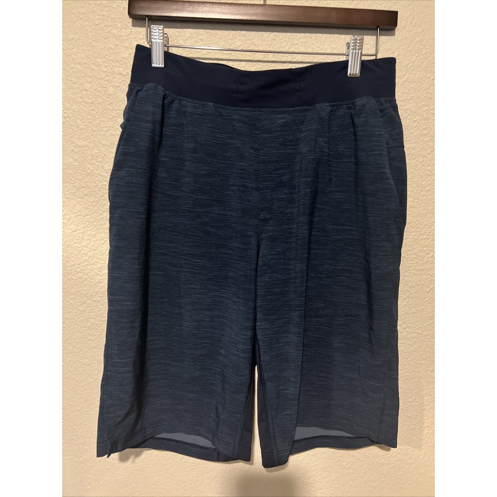 LULULEMON Men's Shorts (No Liner) NAVY w/Navy Inseam Elastic Waist SMALL